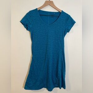 Toad & Co Short Sleeve Marley SS Dress Size XS Teal Blue Stretch Comfort